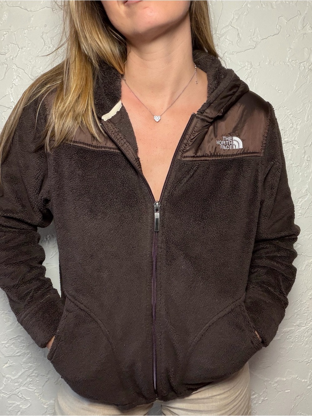 The North Face Brown Fleece Hooded Jacket